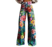 Blitzangebote des Tages Heute Outlet Angebote Jeans Damen High Waist Weites Bein Hose Große Größen Stretch Baggy Mom Jeans Wide Leg Frauen Sommer Bequem Sommerhose Freizeithose Warehouse Deal