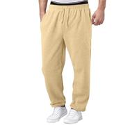 Blitzangebote des Tages, Trainingshose Herren Mittelalter Hose Herren Einfarbig Lang Hosen Leicht Baggy Hose Sporthose Jogger Sweathose Sweatpants Herren Sportkleidung Mann(Gelb,S)