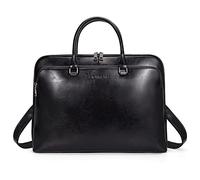 Blofinche Laptop-Umhängetasche: echtes Leder, Arbeits-Aktentasche 13,3 bis 39,6 cm, Designer-Handtasche, Schwarz, 15.6 inch