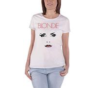 Blondie - Blondie T Shirt Staredown Debbie Harry Logo Nue offiziell Damen Skinny Fit Weiß M