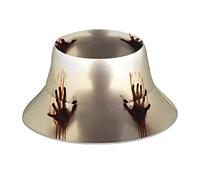 Bloody Hands Prints Reflektierender Fischerhut: leicht, atmungsaktiv, faltbar. Unisex für Camping, Wandern andere Outdoor-Aktivitäten. Vier Jahreszeiten schwarz, Schwarz , One size