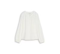 Tom Tailor - Crinkle Bluse mit Bindeband whisper white - Gr. - 38