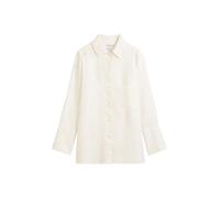 Blouse, long shape, kent collar, long sleeve, buttoned slits at WHITE COTTON 36 WHITE COTTON