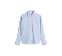 Langarmbluse MARC O'POLO, Damen, Gr. 36, bright blau, Web, Obermaterial: 100% Baumwolle, gestreift, oversize, Manschette, Blusen, gestreift, Kentkragen, oversized (74922616-36) bright blau