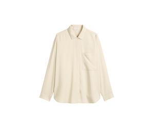 Blouse, oversized shape, kent collar, long sleeve, solid NATURAL STONE 38 NATURAL STONE