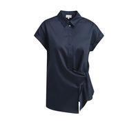 Milano Italy - Blouse w collar and placket, sleeveless + knot detail navy - Gr. - 46