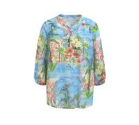 BLOUSE W/ NECK PANEL AND SLIT, 3/4 44