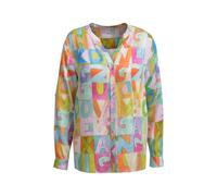Milano Italy - blouse w neckpanel placket 1/1 sleeve rosã© print - Gr. - 38