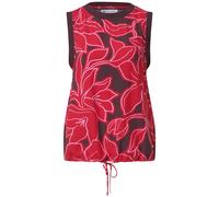 Blusentop STREET ONE, Damen, Gr. 34, salsa rot, Stoff, 100% Viskose, gemustert, normal normal, Rundhals, Bündchen, Blusen Blusentop, aus softer Viskose (43793312-34) salsa rot