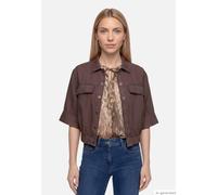 Jackenblazer BETTY BARCLAY "Damen mit 3/4 Arm", Damen, Gr. 38, braun (muskat), Obermaterial: 91% Lyocell, 9% Polyester, lässig geschnitten normal, Rundhals, Blazer (42778637-38) muskat