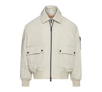 Blouson BOSS ORANGE "Oking", Herren, Gr. 52, beige (light beige271), Web, Obermaterial: 100% Polyester, unifarben, regular fit hüftlang, Strickbündchen, Jacken Blouson, mit abnehmbarem Kragen (3882284