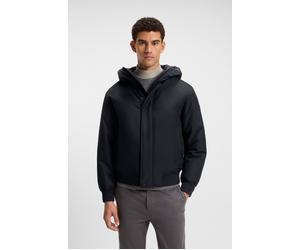 Blouson BOSS ORANGE "Osis", Herren, Gr. 54, dunkelblau404, Web, Obermaterial: 100% Polyester, unifarben, relaxed fit normal, Rippstrickbündchen, Jacken Blouson, relaxed fit, mit wattierter Kapuze, ver