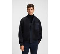 Blouson BOSS ORANGE "Ze cozysolid", Herren, Gr. XXL, dunkelblau404, Plüsch, Obermaterial: 100% Polyester, unifarben, regular fit normal, hoch geschlossener Ausschnitt, Bündchen, Jacken Blouson, Teddy