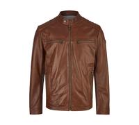 Blouson BUGATTI "BUALBERTO", Herren, Gr. 60, cognac, Obermaterial: 100% Lammleder LEL. Futter: 100% Baumwolle CO., regular fit, Rundhals, Jacken Blouson, mit Druckknopfriegeln und Reißverschlüssen (22