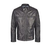 Blouson BUGATTI "BUAMADEO", Herren, Gr. 54, blau (dunkelblau), Obermaterial: 100% Lammleder LEL. Futter: 100% Baumwolle CO., uni, regular fit, Rundhals, Jacken Blouson, mit Stehkragen und Druckknopfri