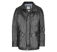 Blouson BUGATTI "BUANTONIO", Herren, Gr. 52, schwarz, Obermaterial: 100% Lammleder LEL. Futter: 100% Baumwolle CO., Rundhals, Jacken Blouson, mit Steppungen und Ziernähten (52579122-52) schwarz
