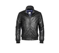 Blouson BUGATTI "BUGIOVANNI", Herren, Gr. 54, schwarz, Obermaterial: 100% Lammleder LEL. Futter: 70% Polyester PES. 25% Wolle WO. 5% sonstige Fasern AF., Rundhals, Jacken Blouson, aus hochwertigem Led