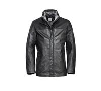 Blouson BUGATTI "BULUCA", Herren, Gr. 60, schwarz, Obermaterial: 100% Lammleder LEL. Futter: 100% Polyester PES. 100% Polyester PES., uni, modern fit, Rundhals, Jacken Blouson, mit Stehkragen (8534231