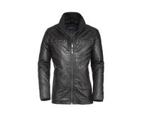 Blouson BUGATTI "BUTIZIANO", Herren, Gr. 60, schwarz, Obermaterial: 100% Lammleder LEL. Futter: 100% Polyester PES. 100% Polyester PES., uni, modern fit, Rundhals, Jacken Blouson, aus hochwertigem Led