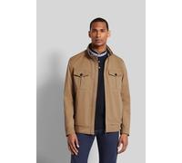 Blouson BUGATTI, Herren, Gr. 52, grau (taupe), 67% Baumwolle, 28% Polyamid, 5% Elasthan, casual, regular fit, Langarm Manschette, Jacken, mit aufgesetzter Brusttasche (45998222-52) taupe