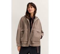 Blouson BUGATTI "Loose Fit", Damen, Gr. 36, 80, braun, 60% Baumwolle, 40% Polyester, unifarben, loose fit, Jacken Blouson, Oversized wasserabweisend (22806062-36) 80, braun
