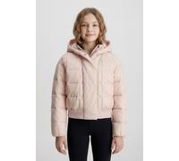 Blouson CALVIN KLEIN JEANS "ARCHIVE GRID PUFFER JACKET", Mädchen, Gr. 16 (176), spanish villa, Web, Obermaterial: 100% Polyamid, unifarben, regular fit taillenbedeckt, mit Gummizug, Jacken Blouson, fü