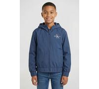 Blouson CALVIN KLEIN JEANS "MONOLOGO ESSENTIAL JACKET", Jungen, Gr. 16 (176), blau (blau jean), Web, Obermaterial: 100% Polyester, regular fit hüftlang, Bündchen mit Gummizug, Jacken Blouson, Kinder b