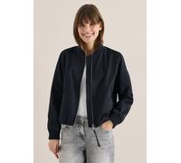 Blouson CECIL, Damen, Gr. L (42), blau navy, Web, 66% Baumwolle, 34% Polyamid, unifarben, comfort fit normal, Rundhals, Bündchen, Jacken Blouson, im soften Baumwoll-Mix (51585455-L) blau navy