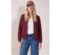 Blouson CECIL, Damen, Gr. L (42), rot (rot wine), Stoff, 62% Polyester, 33% Baumwolle, 5% Elasthan, unifarben, comfort fit normal, Rundhals, Rippbündchen, Jacken Blouson, mit Piqué-Struktur (81709840-