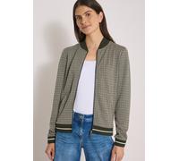 Blouson CECIL, Damen, Gr. M (40), raw khaki, Stoff, 65% Viskose, 32% Polyester, 3% Elasthan, gemustert, comfort fit normal, hoch geschlossener Ausschnitt, Bündchen, Jacken Blouson, mit grafischem Must