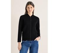 Blouson CECIL, Damen, Gr. M (40), schwarz, Stoff, 46% Modal, 46% Polyester, 8% Elasthan, unifarben, comfort fit normal, Rundhals, abgesteppt, Jacken Blouson, Rundhalsausschnitt (87734456-M) schwarz