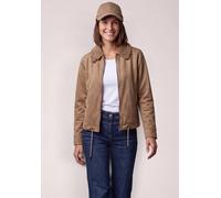 Blouson CECIL, Damen, Gr. S (38), beige (creamy mocha), Stoff, Oberstoff: 88% Polyester, 12% Elasthan. Kragen: 100% Polyester. Futter: 100% Polyester, unifarben, normal normal, V-Ausschnitt, abgestepp