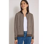 Blouson CECIL, Damen, Gr. S (38), braun (raw chocolate braun), Stoff, 65% Viskose, 32% Polyester, 3% Elasthan, gemustert, comfort fit normal, hoch geschlossener Ausschnitt, Bündchen, Jacken Blouson, m