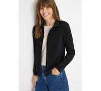 Blouson CECIL, Damen, Gr. XL (44), schwarz, Web, Obermaterial: 47% Modal, 45% Polyester, 8% Elasthan, unifarben, bequem hüftbedeckend, Rundhals, Bündchen, Jacken Blouson, mit Tapedetail (95940147-XL) 