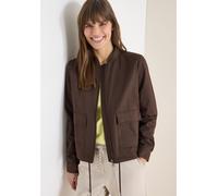 Blouson CECIL, Damen, Gr. XXL (46), macchiato braun, Web, Obermaterial: 56% Baumwolle, 44% Polyester, unifarben, bequem hüftbedeckend, Rundhals, 1-Knopf-Manschette, Jacken Blouson, mit Stehkragen und