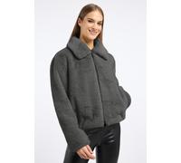 Blouson FRIEDA & FREDDIES "Fake Fur Jacket / Xavy", Damen, Gr. 38, grau, 100% Polyester, unifarben, regular fit, hoch geschlossener Ausschnitt, Jacken Blouson (42290455-38) grau