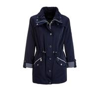 Blouson GOLDNER "Kurzgröße Longjacke aus fein strukturierter Ware", Damen, Gr. 21, blau (marine), Obermaterial: 100% Polyester PES., Jacken Blouson (94213017-21) marine