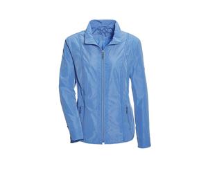 Blouson GOLDNER "Kurzgröße Sportive Übergangsjacke mit Stehkragen", Damen, Gr. 19, blau (jeansblau), Obermaterial: 100% Polyester PES., normal, Sonstiges, Jacken Blouson, Ohne (77005134-19) jeansblau