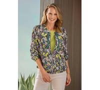 Blouson GOLDNER "Kurzgröße Sportliche Viskosejacke, Allover-Print", Damen, Gr. 20, grün (grün, gemustert), Obermaterial: 100% Viskose CV., Jacken Blouson, Eingriffstaschen an der Seite (90575360-20) g