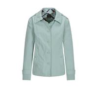 Blouson GOLDNER "Kurzgröße Übergangsjacke mit Crash-Optik", Damen, Gr. 25, grün (salbei), Obermaterial: 55% Polyamid PA. 45% Polyester PES., figurumspielend, Jacken Blouson, Sattel mit bedruckten Konb