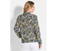 Blouson GOLDNER "Sportliche Viskosejacke, Allover-Print", Damen, Gr. 40, grün (grün, gemustert), Obermaterial: 100% Viskose CV., Jacken Blouson, Eingriffstaschen an der Seite (78155838-40) grün, gemus