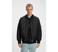 Blouson HUGO BLUE "Biero", Herren, Gr. XXL, schwarz (schwarz001), Web, Obermaterial: 100% Polyamid, unifarben, relaxed fit hüftlang, Rundhals, Strickbündchen, Jacken Blouson, mit wasserabweisendem Fin