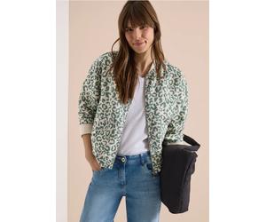 Blouson im Leo-Look aus Leinenmix
