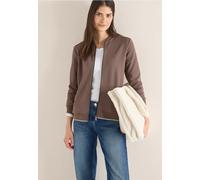 Sweatjacke CECIL, Damen, Gr. L (42), braun (urban taupe), Sweatware, 67% Polyester, 30% Viskose, 3% Elasthan, unifarben, comfort fit normal, Rundhals, Rippbündchen, Sweatjacken Sweatjacke, Rundhalsaus