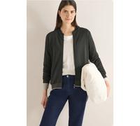 Sweatjacke CECIL, Damen, Gr. L (42), raw khaki, Sweatware, 67% Polyester, 30% Viskose, 3% Elasthan, unifarben, comfort fit normal, Rundhals, Rippbündchen, Sweatjacken Sweatjacke, Rundhalsausschnitt (5