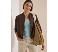 Kurzjacke CECIL, Damen, Gr. XL (44), braun cacao, Stoff, 92% Polyester, 8% Elasthan, unifarben, comfort fit normal, Rundhals, Bündchen, Jacken Kurzjacke, in Unifarbe (14174067-XL) braun cacao