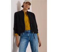 Blouson CECIL, Damen, Gr. 3XL, schwarz, Stoff, Oberstoff: 100% Polyester. Futter: 100% Polyester, unifarben, normal normal, Rundhals, elastischer Bund, Jacken Blouson, aus softem Materialmix (55611331