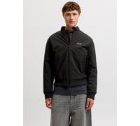 Blouson JACK & JONES "JJEBROOKLYN BOMBER SN", Herren, Gr. M, schwarz, Web, Obermaterial: 100% Polyester, bedruckt, regular fit normal, ohne Ausschnitt, Bündchen, Jacken Blouson, Kunstfaser, regular fi