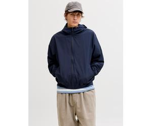 Blouson JACK & JONES "JJECHARGE LIGHT JACKET HOOD NOOS", Herren, Gr. XL, blau (navy blazer), Web, Obermaterial: 100% Polyester, unifarben, normal, Rippbündchen, Jacken Blouson, mit Kapuze (58945762-XL