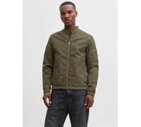 Blouson JACK & JONES "JJERUSH mit Stehkragen und Reißverschlusstaschen", Herren, Gr. L, dusty olive, Web, Obermaterial: 100% Polyester, unifarben, regular fit taillenbedeckt, ohne Ausschnitt, Rippbünd